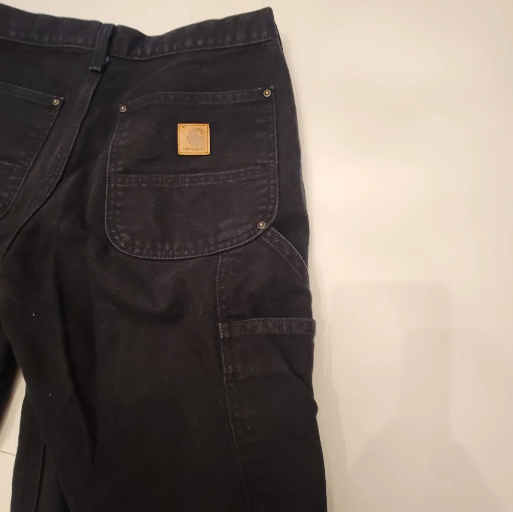 Carhartt Loose Straight Washed Duck Double-Front Jeans Black B136 Men's 30x29 - Picture 8 of 16